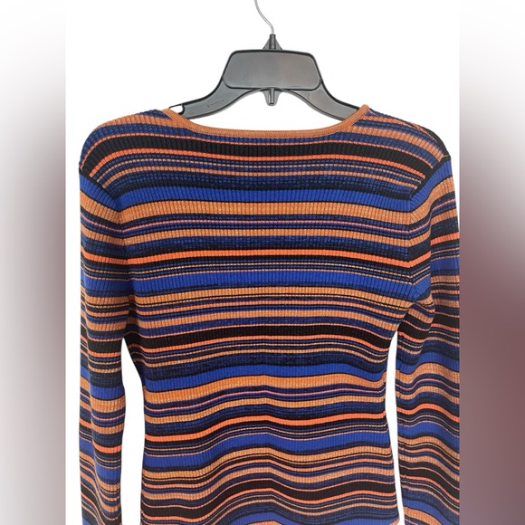 NWT Majorelle Lace Up Sweater Bodysuit Revolve Striped Long Sleeve Size Large - Picture 11 of 13